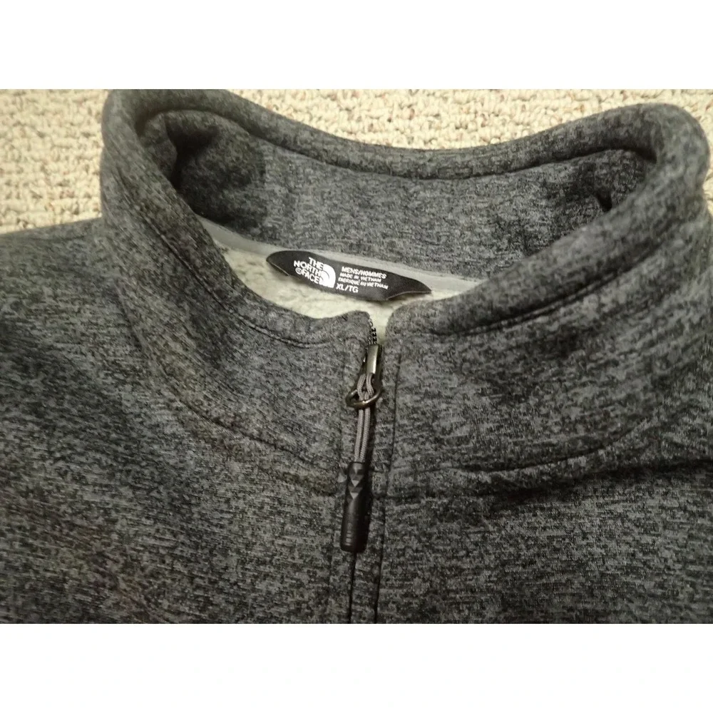 The North Face Fleece Jacket Mens XL Gray Excellent Sherpa Lined Full Zip Mock